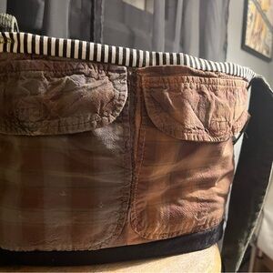 Multi-color Patchwork Plaid Crossbody Bag with Multiple Pockets